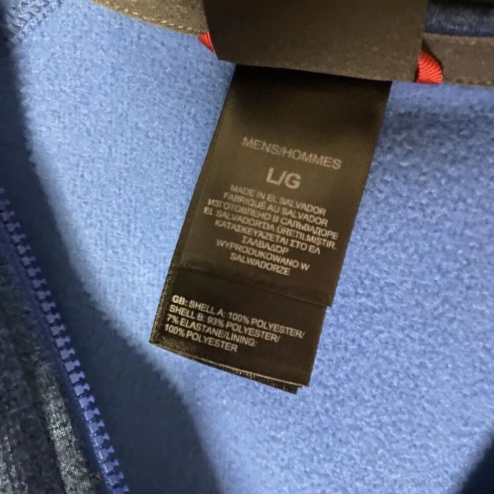 North Face Canyonlands‎ Men’s Large Blue Fleece 1/4 Quarter Zip Pullover Sweater